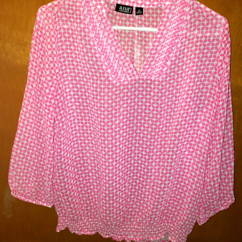 Pink and white blouse